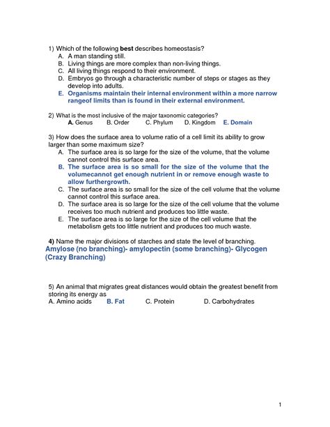 SOLUTION: College level biology practice test - Studypool