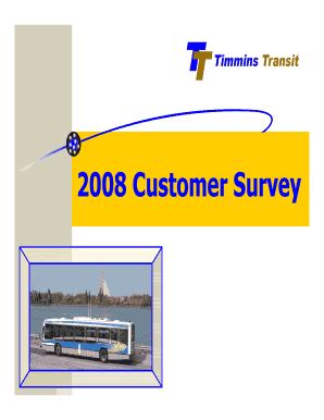 Fillable Online timminstransit 2008 Customer Survey-Report - Timmins ...