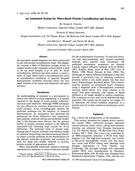 Image result for Protein Crystallization Screening