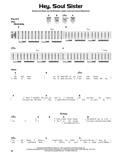 Hey Soul Sister Guitar Chords