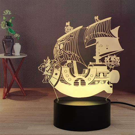 Buy Laysinly Japanese Anime 3D Night Light, Luffy Boat Going Merry ...