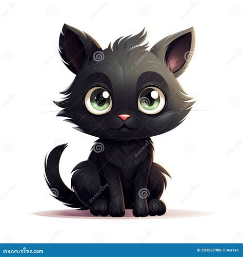 Adorable and Humorous Black Cat Character, Generative AI Stock ...