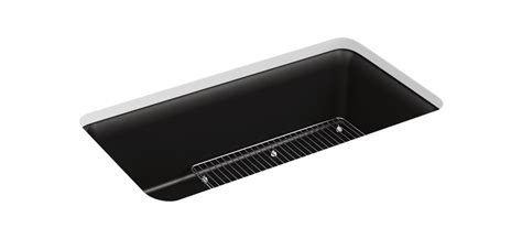 Kohler K-8206-CM1 Matte Black Cairn 33-1/2" Undermount Single Basin ...