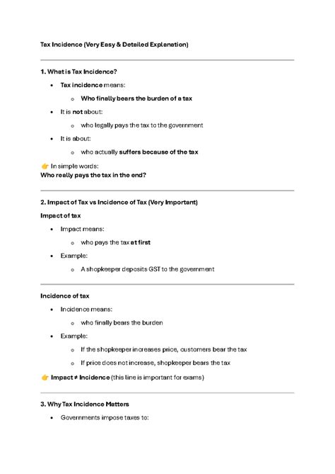 Tax Incidence Explained: Key Concepts and Implications - University of ...