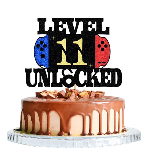 Festiko® Level 11 Unlocked Video Game Cake Topper-Video Game 11th ...