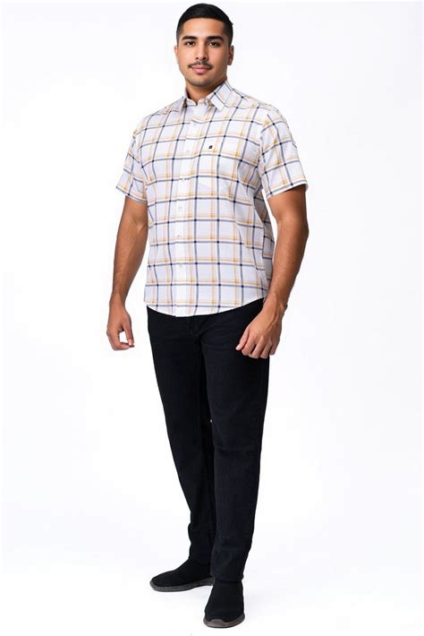 Mens Mustard Navy Shirt – Karlsburg