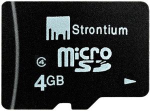 Strontium 4GB MicroSD Card (Class 4) 4 GB MicroSD Card Class 4 Memory ...
