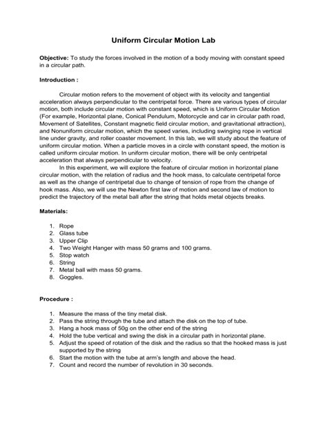 Image result for Uniform Circular Motion Lab