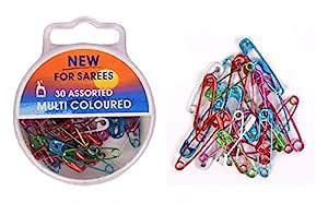 VARDHMAN Saree Safety Pins in a Plastic Box (Total 60 Pieces and 6 ...