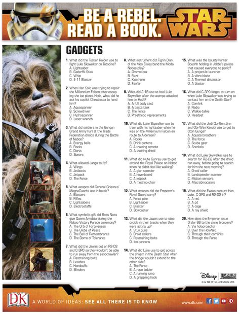 Star Wars Trivia Printable - Printable Word Searches