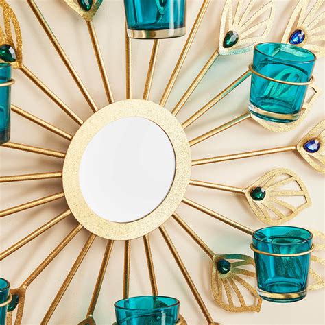 Buy Mayur Zahi Leaf-Shaped Wall Handing Glass Votive Holder - 59 cm ...