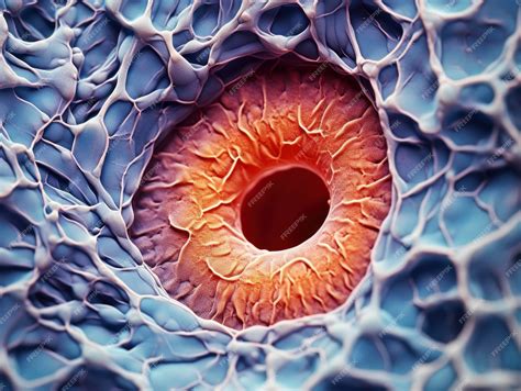 Premium AI Image | Closeup 3d picture of skin cells under microscope