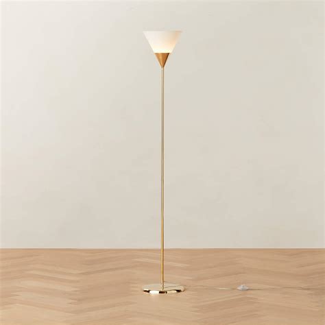 Marceau Polished Brass Modern Floor Lamp | CB2