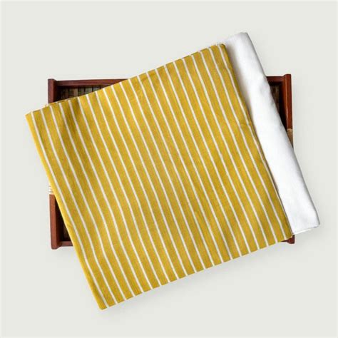 Unisex Mustard and Off-White Stripes | Hand Block Printed Pure Cotton ...