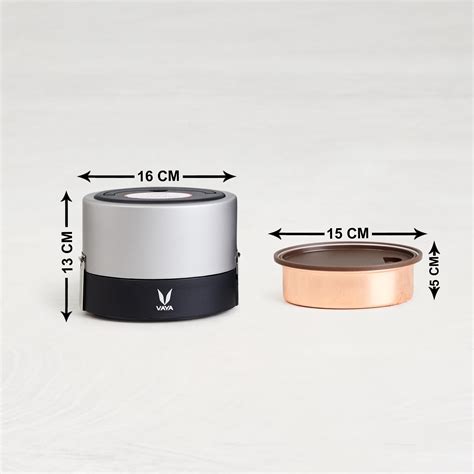 Buy VAYA Tyffyn Two-Tier Lunch Box with Bagmat from Vaya at just INR 3780.0