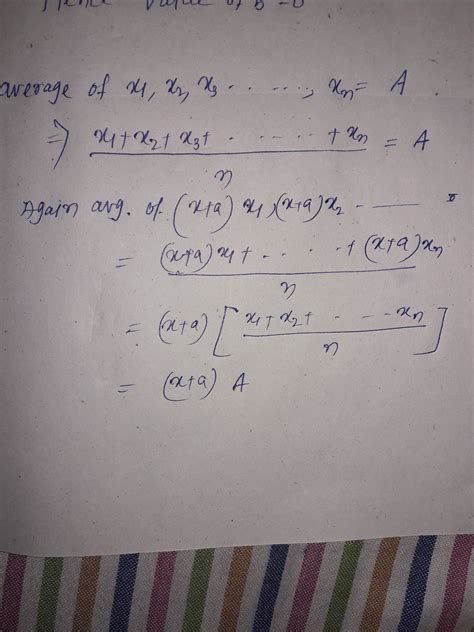 The average of n numbers x1,x2,x3......xn is A. If x1 is replaced by (x ...