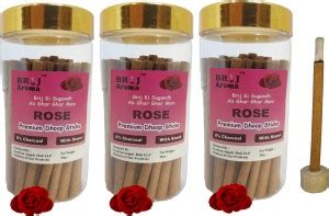 Brij Aroma Rose Dhoop Sticks 300 Grams With Stand | Made In Vrindavan ...