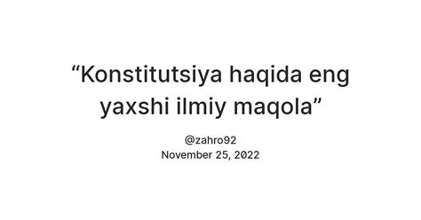 “Konstitutsiya haqida eng yaxshi ilmiy maqola” — Teletype