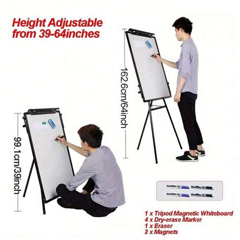 Tripod Whiteboard Magnetic Standing Flip Chart Easel Lightweight ...