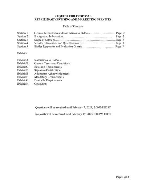 Fillable Online Rfp #25229 Advertising and Marketing Services Fax Email ...