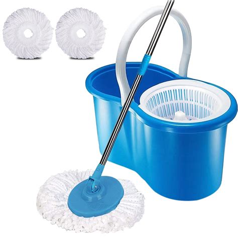Mop and Bucket Set, Spin Mop for Cleaning Floors with Two Mop Heads, 1 ...