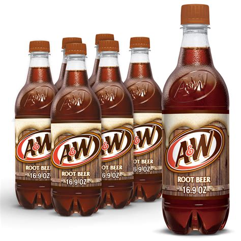 A&W Caffeine-Free, Low Sodium Root Beer Soda Pop, 16.9 Fl Oz, 6 Pack ...