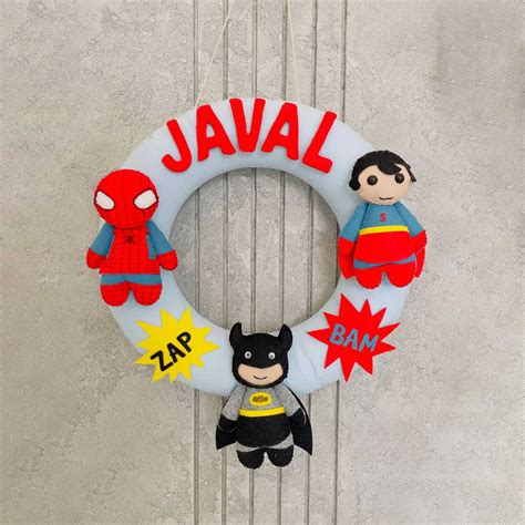 Buy Handmade Personalized Mini Superhero Themed Felt Name Hanging ...