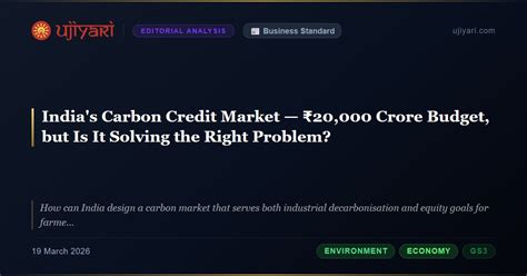 India’s Carbon Credit Market — ₹20,000 Crore Budget, but Is It Solving ...