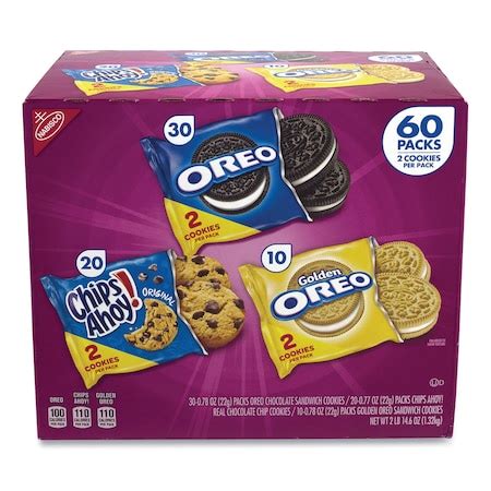Nabisco Cookie Variety Pack, Assorted Flavors, 0.77 oz Pack, PK60 4615 ...