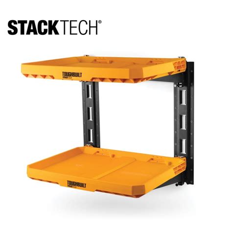 TOUGHBUILT STACKTECH Plastic/Metal Shelf (2) StackTech shelves, (2) E ...