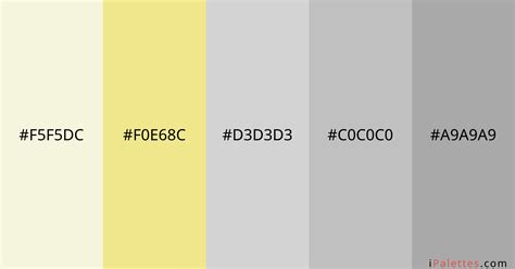 Neutral undertone Color Palette and colors #F5F5DC #F0E68C #D3D3D3 #C0C0C0 #A9A9A9 - IPalettes