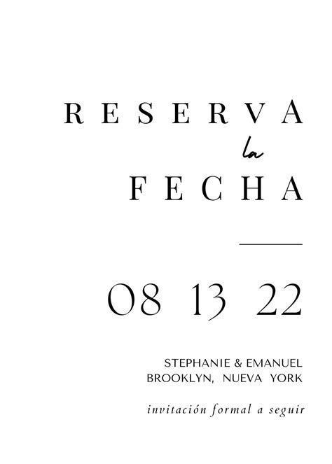 Modern Minimal Save the Date Spanish Moderno Mínimo Reserva La Fecha ...