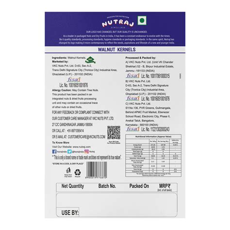 Nutraj Walnut Kernel 500gm | Premium Fresh & Healthy Walnuts