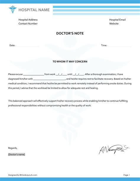Free Doctor’s Note Templates to Edit & Print