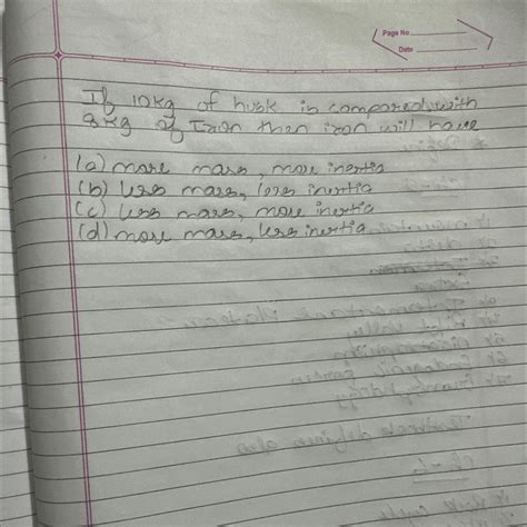 If 10 KG of husk is compared with 8 KG of iron then iron will have more ...