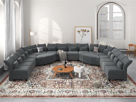 Amazon.com: LLappuil Oversized Modular Sectional Sofa 214.6" 16-Seater ...