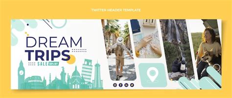 Flat style travel twitter header | Free Vector