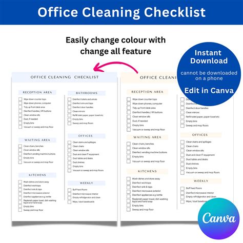 Office Cleaning Checklist Template Word Free Download - Printable ...