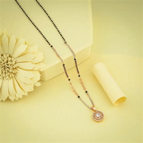Peprika American Diamond Rose Gold Mangalsutra | Traditional Jewelry