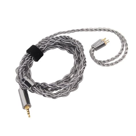Upgraded Earphone Cable, 4 Strands Hand Knitting Clear Silver Plated ...