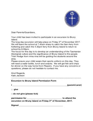 Fillable Online ihms tas edu Bruny Island permission form (1).docx Fax ...