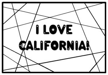 I LOVE CALIFORNIA! Coloring Pages, U.S. States Project Pattern Art, U.S ...