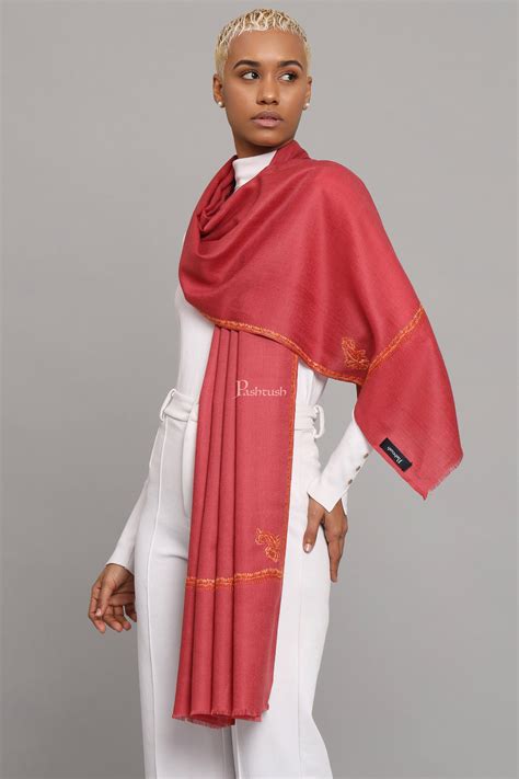 Pashtush Womens Extra Fine Wool Stole, Kashmiri Hand Embroidery, Kingr ...