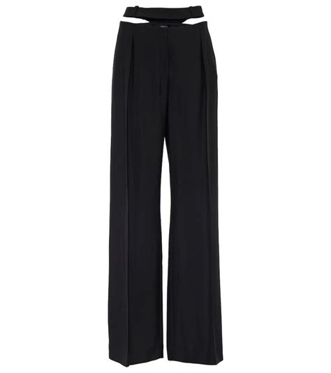 Cutout high-rise wide-leg pants in black - Mugler | Mytheresa | Wide ...