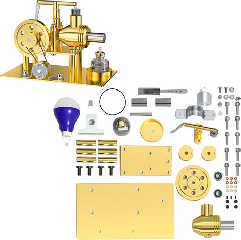 Buy EVAR Hot Air Engine Motor Model Kit, Metal Balance Hot Air Stirling ...