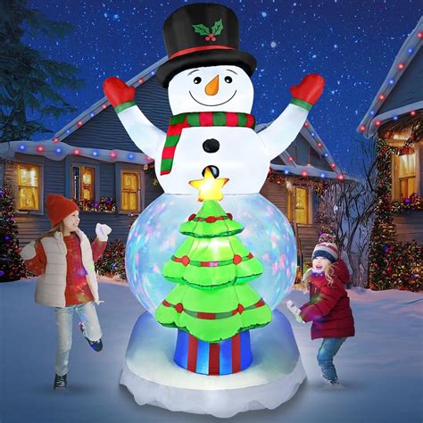 Amazon.com: 8FT Christmas Inflatables Snowman Outdoor Decorations with ...