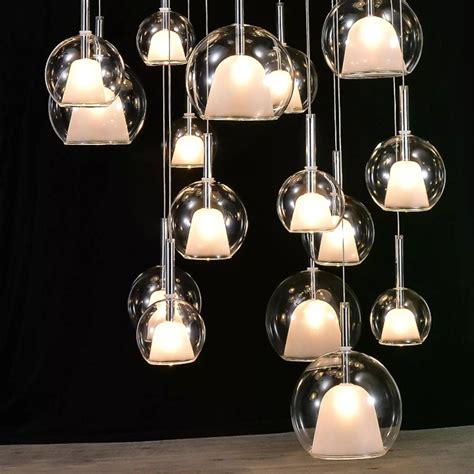 ANKUR PENTA GLO CONTEMPORARY DOUBLE HEIGHT GLASS CHANDELIER at the ...