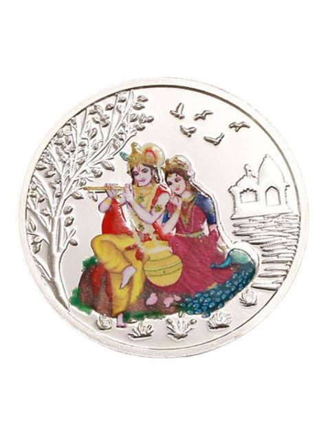 Radha Krishna Silver Coin