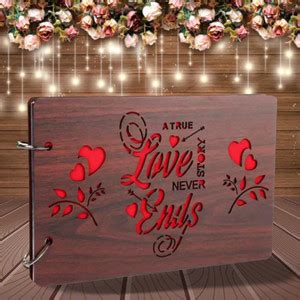 Decor1ders Wooden Scrap Book TrueLoveStoryPhoto Album Memory Book ...