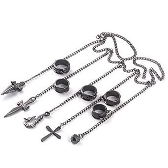 RAINDEWLL Kurapika Chains Ring Hands Cosplay Props Five Fingers Chains ...